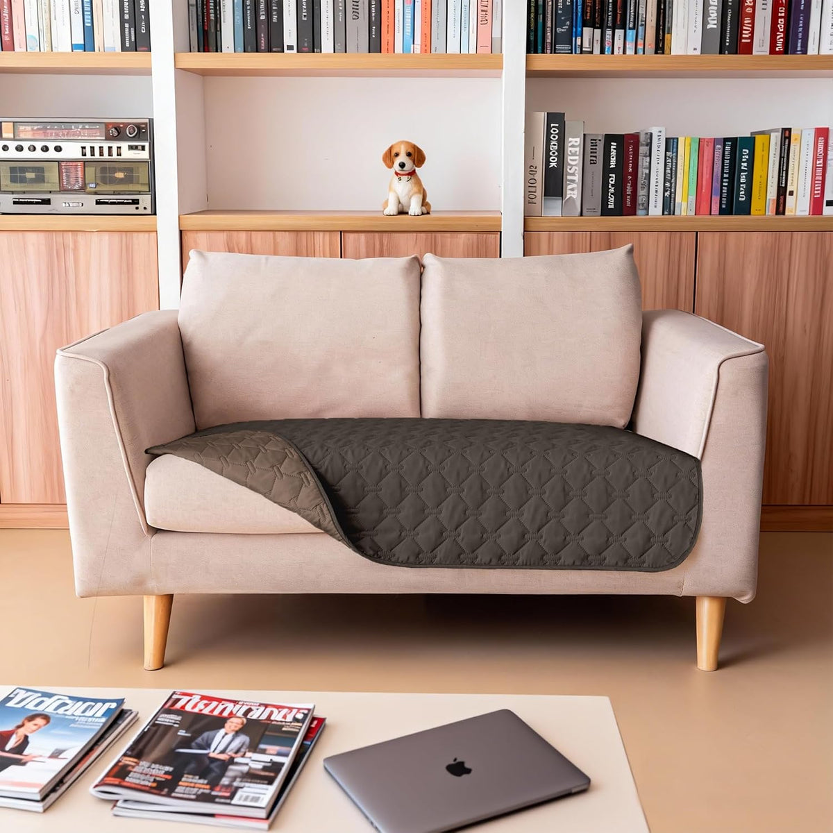 100% Double-Sided Waterproof Dog Bed Cover Pet Blanket Sofa Couch Furniture Protector for Puppy Large Dog Cat, Reversible (68x82 Inch (Pack of 1), Dark Grey/Light Grey) - Colors B