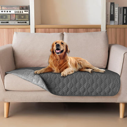 100% Double-Sided Waterproof Dog Bed Cover Pet Blanket Sofa Couch Furniture Protector for Puppy Large Dog Cat, Reversible (68x82 Inch (Pack of 1), Dark Grey/Light Grey) - Colors B