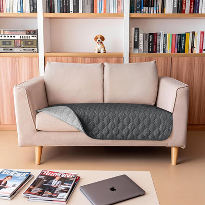 100% Double-Sided Waterproof Dog Bed Cover Pet Blanket Sofa Couch Furniture Protector for Puppy Large Dog Cat, Reversible (68x82 Inch (Pack of 1), Dark Grey/Light Grey) - Colors B