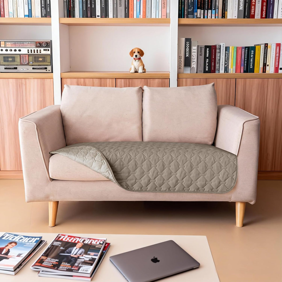 100% Double-Sided Waterproof Dog Bed Cover Pet Blanket Sofa Couch Furniture Protector for Puppy Large Dog Cat, Reversible (68x82 Inch (Pack of 1), Dark Grey/Light Grey) - Colors B