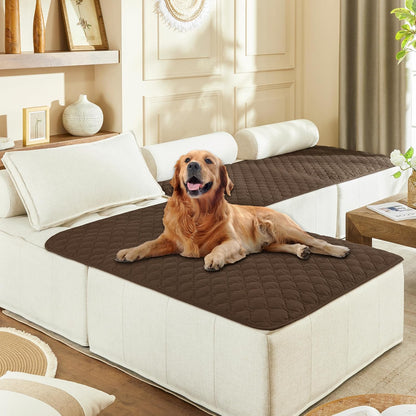 100% Double-Sided Waterproof Dog Bed Cover Pet Blanket Sofa Couch Furniture Protector for Puppy Large Dog Cat, Reversible (68x82 Inch (Pack of 1), Dark Grey/Light Grey) - Colors B