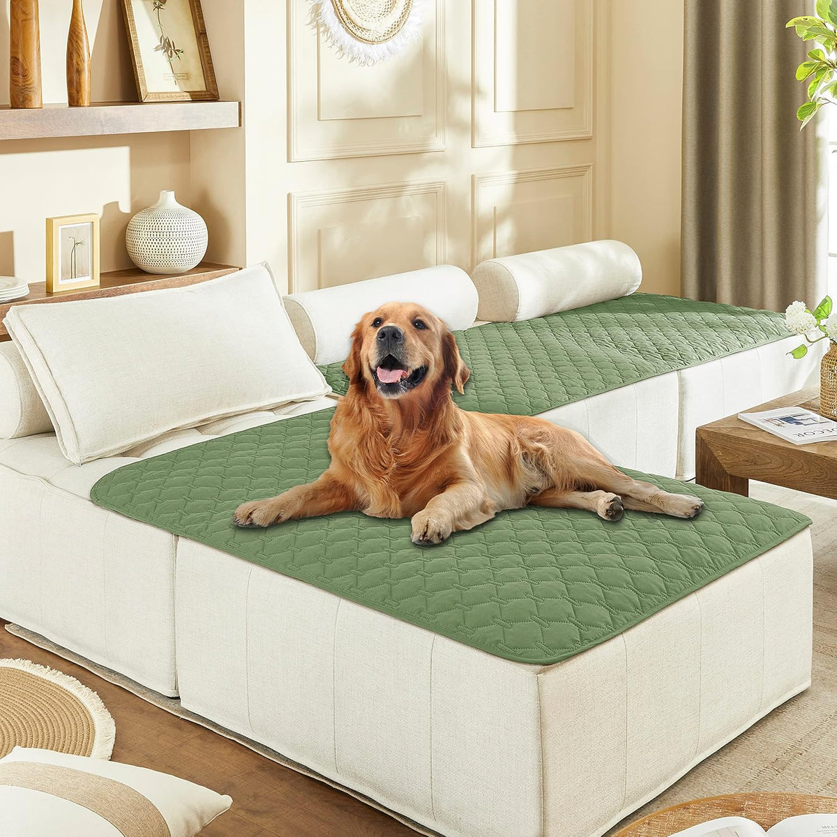100% Double-Sided Waterproof Dog Bed Cover Pet Blanket Sofa Couch Furniture Protector for Puppy Large Dog Cat, Reversible (68x82 Inch (Pack of 1), Dark Grey/Light Grey) - Colors B
