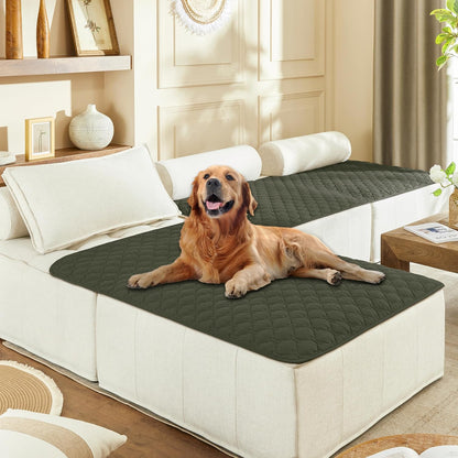 100% Double-Sided Waterproof Dog Bed Cover Pet Blanket Sofa Couch Furniture Protector for Puppy Large Dog Cat, Reversible (68x82 Inch (Pack of 1), Dark Grey/Light Grey) - Colors B