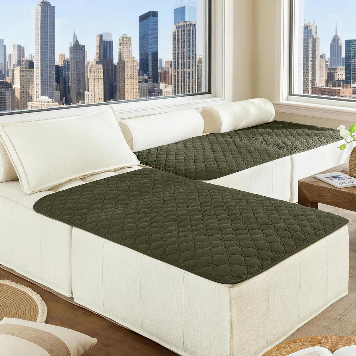 100% Double-Sided Waterproof Dog Bed Cover Pet Blanket Sofa Couch Furniture Protector for Puppy Large Dog Cat, Reversible (68x82 Inch (Pack of 1), Dark Grey/Light Grey) - Colors B