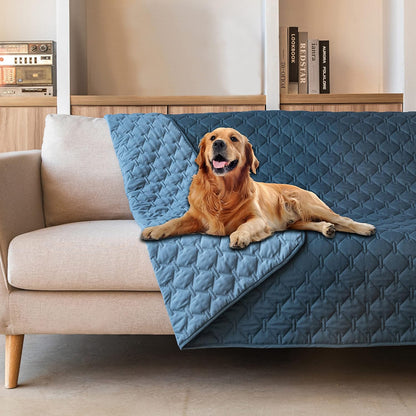 100% Double-Sided Waterproof Dog Bed Cover Pet Blanket Sofa Couch Furniture Protector for Puppy Large Dog Cat, Reversible (68x82 Inch (Pack of 1), Dark Grey/Light Grey) - Colors B