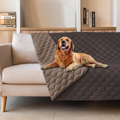 100% Double-Sided Waterproof Dog Bed Cover Pet Blanket Sofa Couch Furniture Protector for Puppy Large Dog Cat, Reversible (68x82 Inch (Pack of 1), Dark Grey/Light Grey) - Colors B