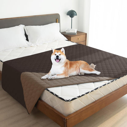 100% Double-Sided Waterproof Dog Bed Cover Pet Blanket Sofa Couch Furniture Protector for Puppy Large Dog Cat, Reversible (68x82 Inch (Pack of 1), Dark Grey/Light Grey) - Colors B