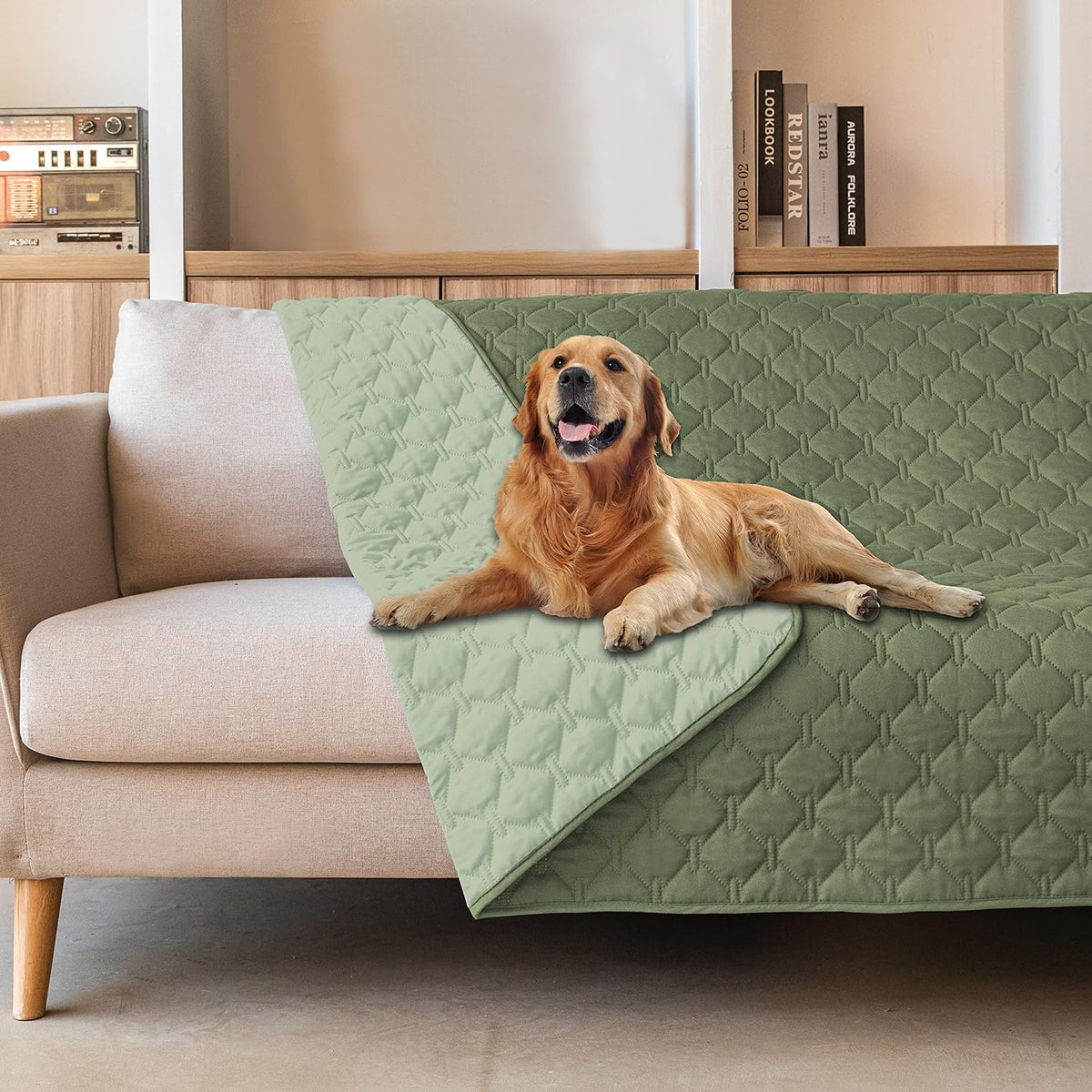 100% Double-Sided Waterproof Dog Bed Cover Pet Blanket Sofa Couch Furniture Protector for Puppy Large Dog Cat, Reversible (68x82 Inch (Pack of 1), Dark Grey/Light Grey) - Colors B