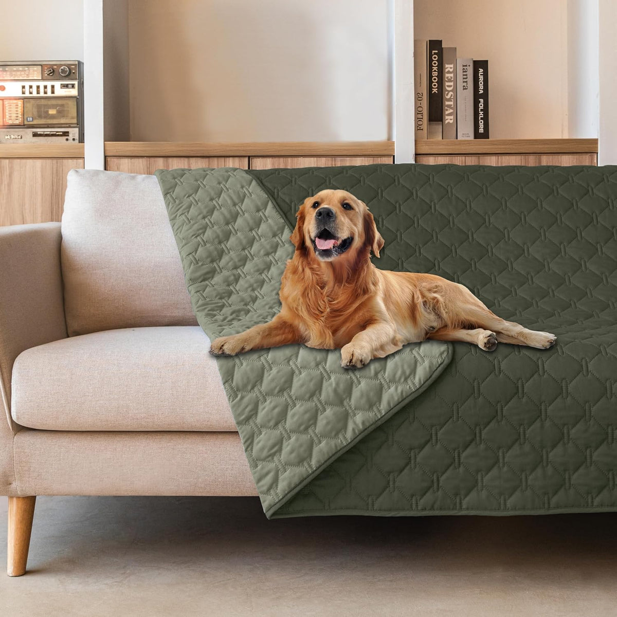 100% Double-Sided Waterproof Dog Bed Cover Pet Blanket Sofa Couch Furniture Protector for Puppy Large Dog Cat, Reversible (68x82 Inch (Pack of 1), Dark Grey/Light Grey) - Colors B