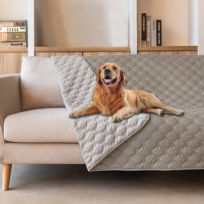 100% Double-Sided Waterproof Dog Bed Cover Pet Blanket Sofa Couch Furniture Protector for Puppy Large Dog Cat, Reversible (68x82 Inch (Pack of 1), Dark Grey/Light Grey) - Colors B