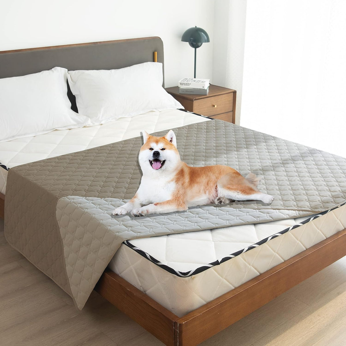 100% Double-Sided Waterproof Dog Bed Cover Pet Blanket Sofa Couch Furniture Protector for Puppy Large Dog Cat, Reversible (68x82 Inch (Pack of 1), Dark Grey/Light Grey) - Colors B