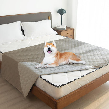 100% Double-Sided Waterproof Dog Bed Cover Pet Blanket Sofa Couch Furniture Protector for Puppy Large Dog Cat, Reversible (68x82 Inch (Pack of 1), Dark Grey/Light Grey) - Colors B