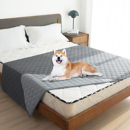 100% Double-Sided Waterproof Dog Bed Cover Pet Blanket Sofa Couch Furniture Protector for Puppy Large Dog Cat, Reversible (68x82 Inch (Pack of 1), Dark Grey/Light Grey) - Colors B