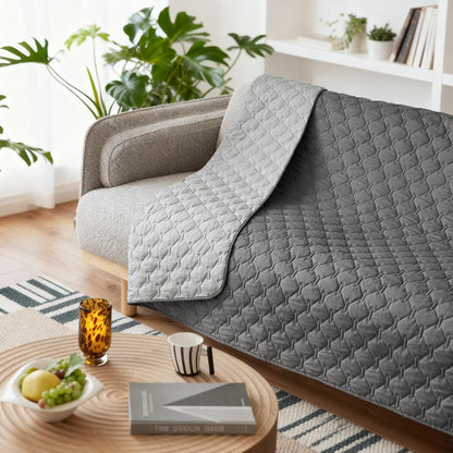 100% Double-Sided Waterproof Dog Bed Cover Pet Blanket Sofa Couch Furniture Protector for Puppy Large Dog Cat, Reversible (68x82 Inch (Pack of 1), Dark Grey/Light Grey) - Colors B