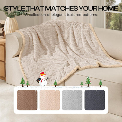 Luciphia Waterproof Pet Blanket, Liquid Pee Proof Dog Blankets for Sofa Bed Couch, Reversible Sherpa Fleece Furniture Protector Cover for Small Medium Large Dogs Cats,Khaki X-Large（85" x 57"）