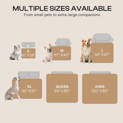 Luciphia Waterproof Pet Blanket, Liquid Pee Proof Dog Blankets for Sofa Bed Couch, Reversible Sherpa Fleece Furniture Protector Cover for Small Medium Large Dogs Cats,Khaki X-Large（85" x 57"）