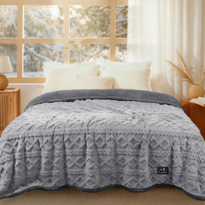Luciphia Waterproof Pet Blanket, Liquid Pee Proof Dog Blankets for Sofa Bed Couch, Reversible Sherpa Fleece Furniture Protector Cover for Small Medium Large Dogs Cats,Khaki X-Large（85" x 57"）