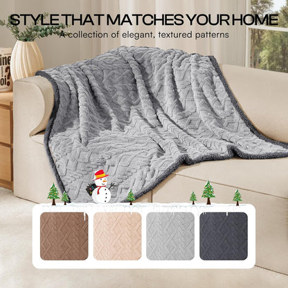 Luciphia Waterproof Pet Blanket, Liquid Pee Proof Dog Blankets for Sofa Bed Couch, Reversible Sherpa Fleece Furniture Protector Cover for Small Medium Large Dogs Cats,Khaki X-Large（85" x 57"）