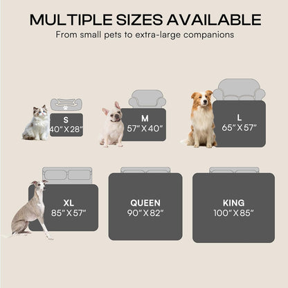 Luciphia Waterproof Pet Blanket, Liquid Pee Proof Dog Blankets for Sofa Bed Couch, Reversible Sherpa Fleece Furniture Protector Cover for Small Medium Large Dogs Cats,Khaki X-Large（85" x 57"）