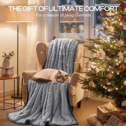 Luciphia Waterproof Pet Blanket, Liquid Pee Proof Dog Blankets for Sofa Bed Couch, Reversible Sherpa Fleece Furniture Protector Cover for Small Medium Large Dogs Cats,Khaki X-Large（85" x 57"）