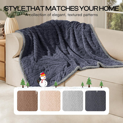 Luciphia Waterproof Pet Blanket, Liquid Pee Proof Dog Blankets for Sofa Bed Couch, Reversible Sherpa Fleece Furniture Protector Cover for Small Medium Large Dogs Cats,Khaki X-Large（85" x 57"）