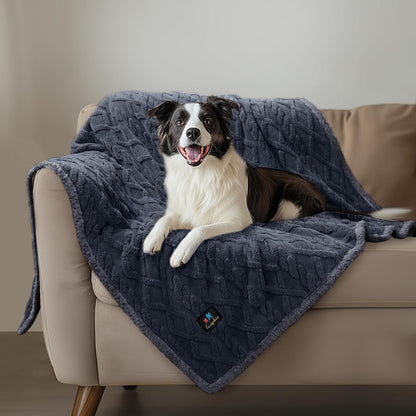 Luciphia Waterproof Pet Blanket, Liquid Pee Proof Dog Blankets for Sofa Bed Couch, Reversible Sherpa Fleece Furniture Protector Cover for Small Medium Large Dogs Cats,Khaki X-Large（85" x 57"）