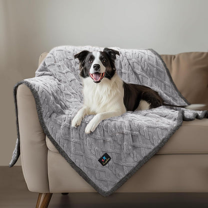 Luciphia Waterproof Pet Blanket, Liquid Pee Proof Dog Blankets for Sofa Bed Couch, Reversible Sherpa Fleece Furniture Protector Cover for Small Medium Large Dogs Cats,Khaki X-Large（85" x 57"）