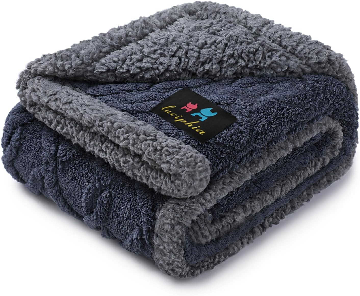 Luciphia Waterproof Pet Blanket, Liquid Pee Proof Dog Blankets for Sofa Bed Couch, Reversible Sherpa Fleece Furniture Protector Cover for Small Medium Large Dogs Cats,Khaki X-Large（85" x 57"）