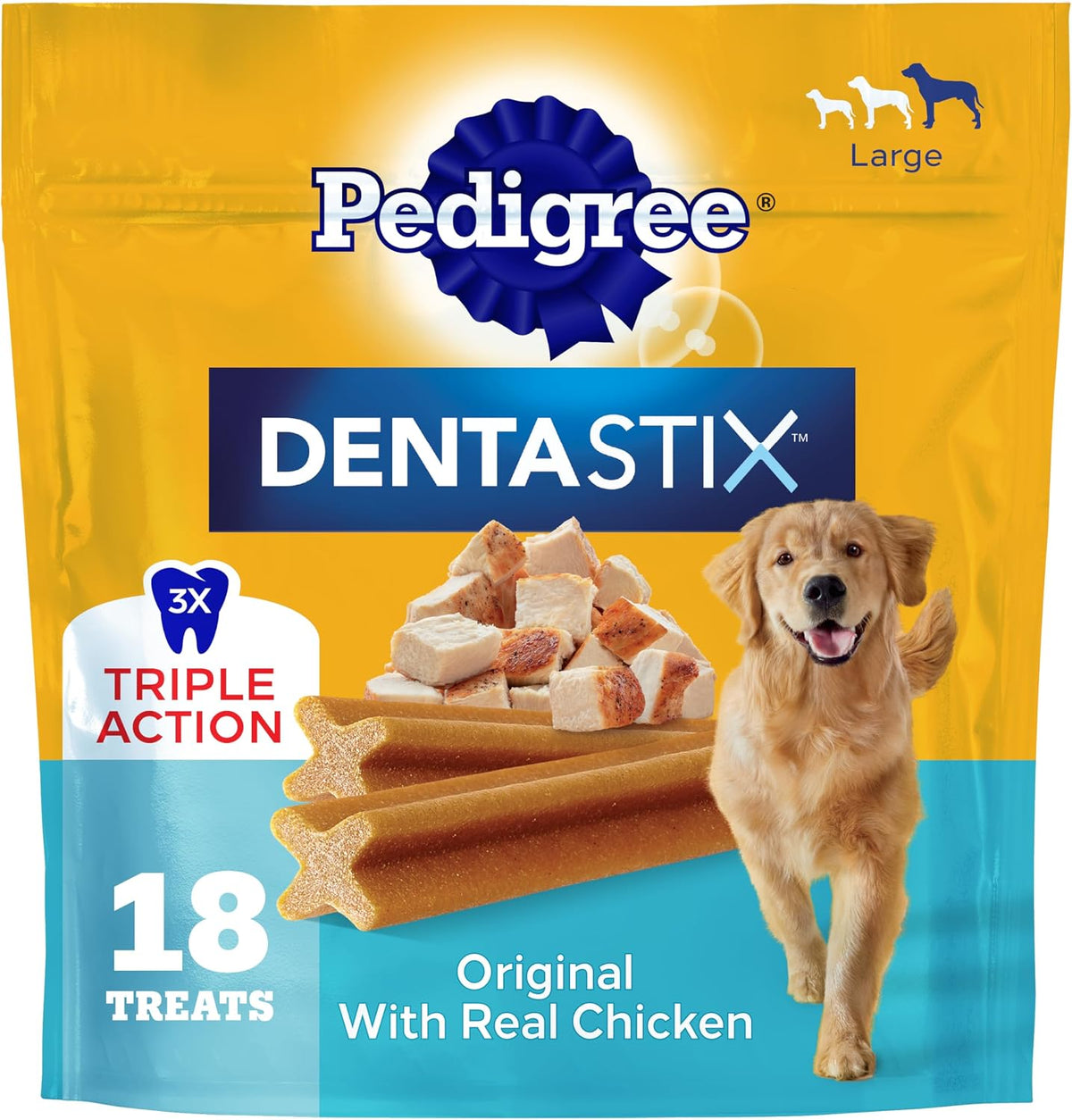 Dentastix Large Breed Dental Dog Treats, Fresh