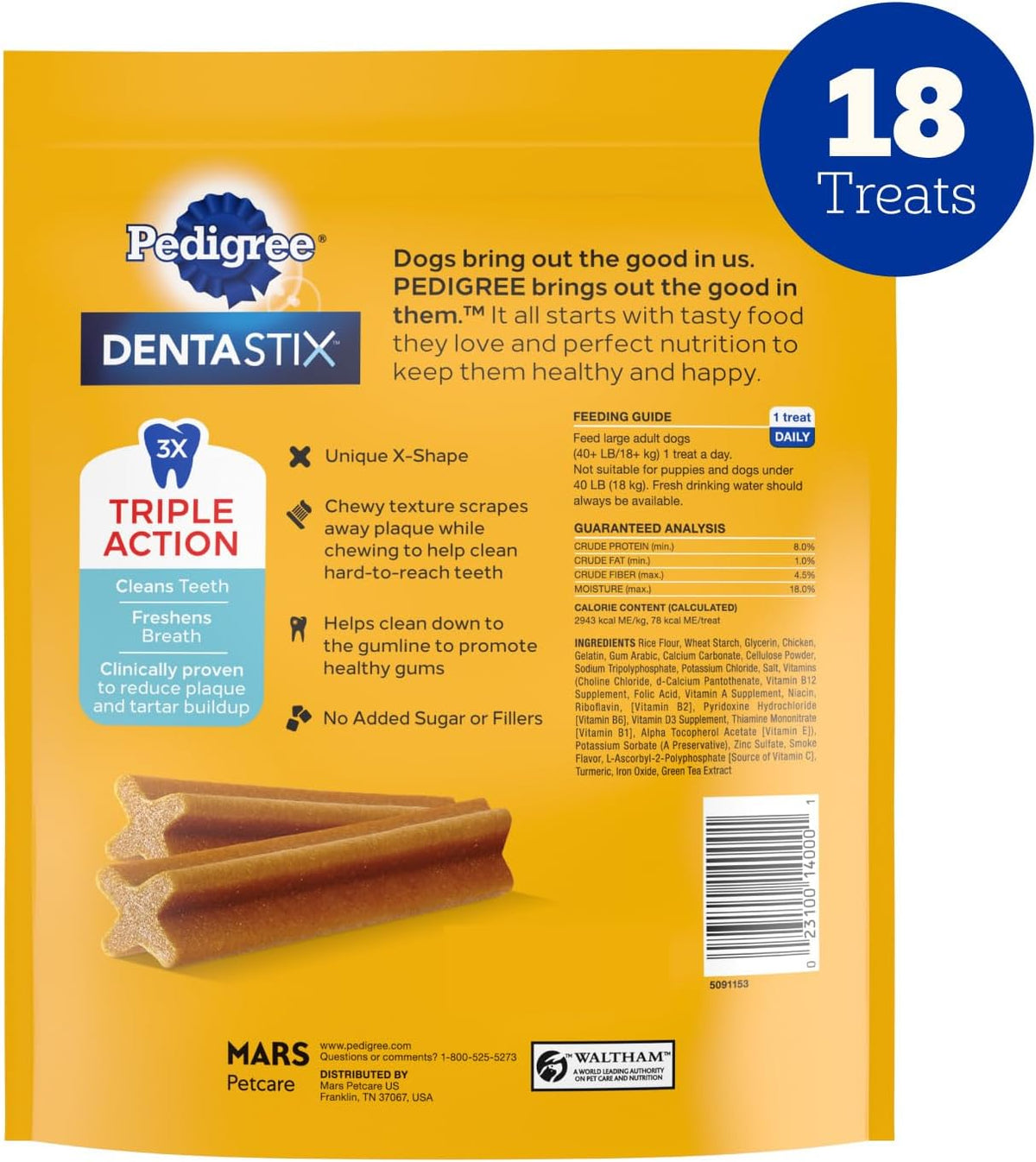 Dentastix Large Breed Dental Dog Treats, Fresh