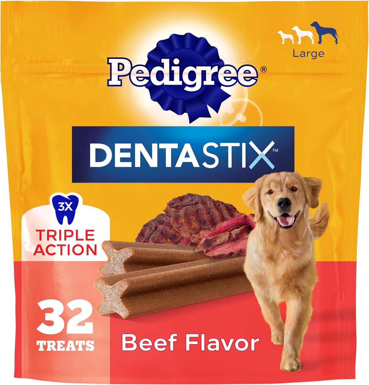 Dentastix Large Breed Dental Dog Treats, Fresh