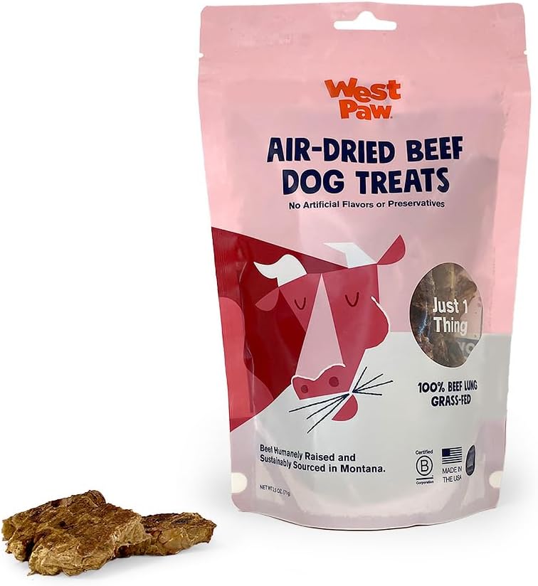Air-Dried Single Ingredient Beef Lung Dog Treats – 100% Pasture-Raised, High-Protein, All-Natural Chews – Made in USA – Nutrient-Rich, Easily Breakable, Grain-Free