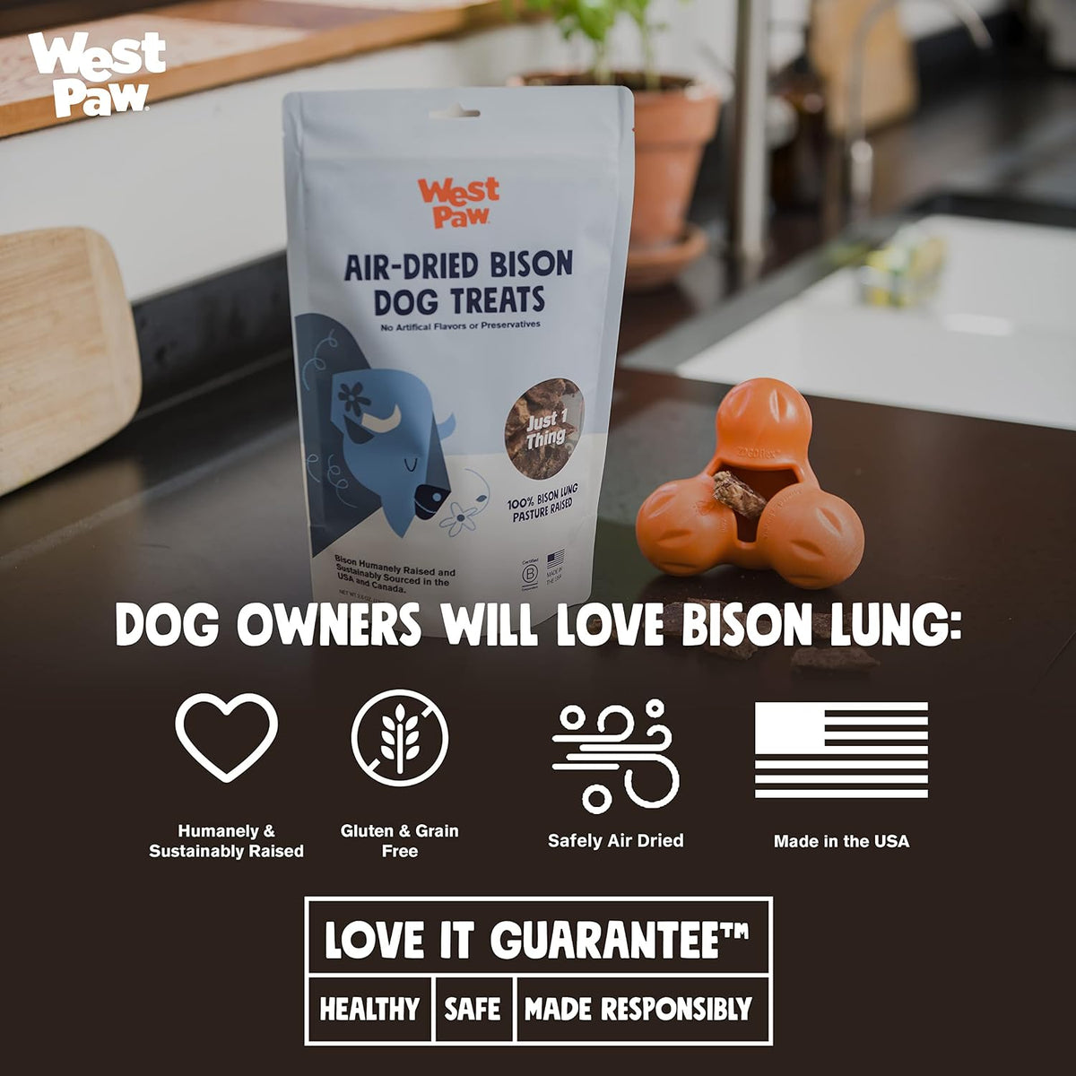 Air-Dried Single Ingredient Beef Lung Dog Treats – 100% Pasture-Raised, High-Protein, All-Natural Chews – Made in USA – Nutrient-Rich, Easily Breakable, Grain-Free