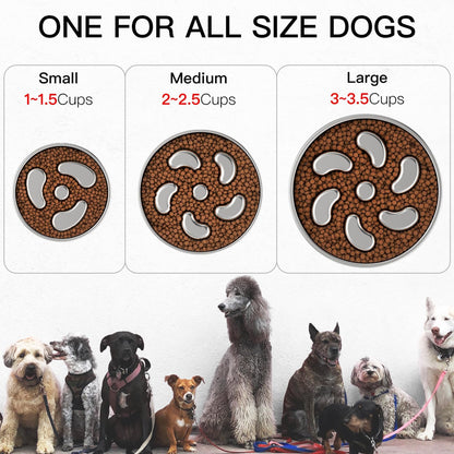 Slow Feeder Dog Bowl-1Cup for Small Puppy, Double-Layer 304 Stainless Steel Puzzle Bowl, Anti-Choking for Fast Eaters, Heavy-Duty Non-Slip Base, Dishwasher Safe
