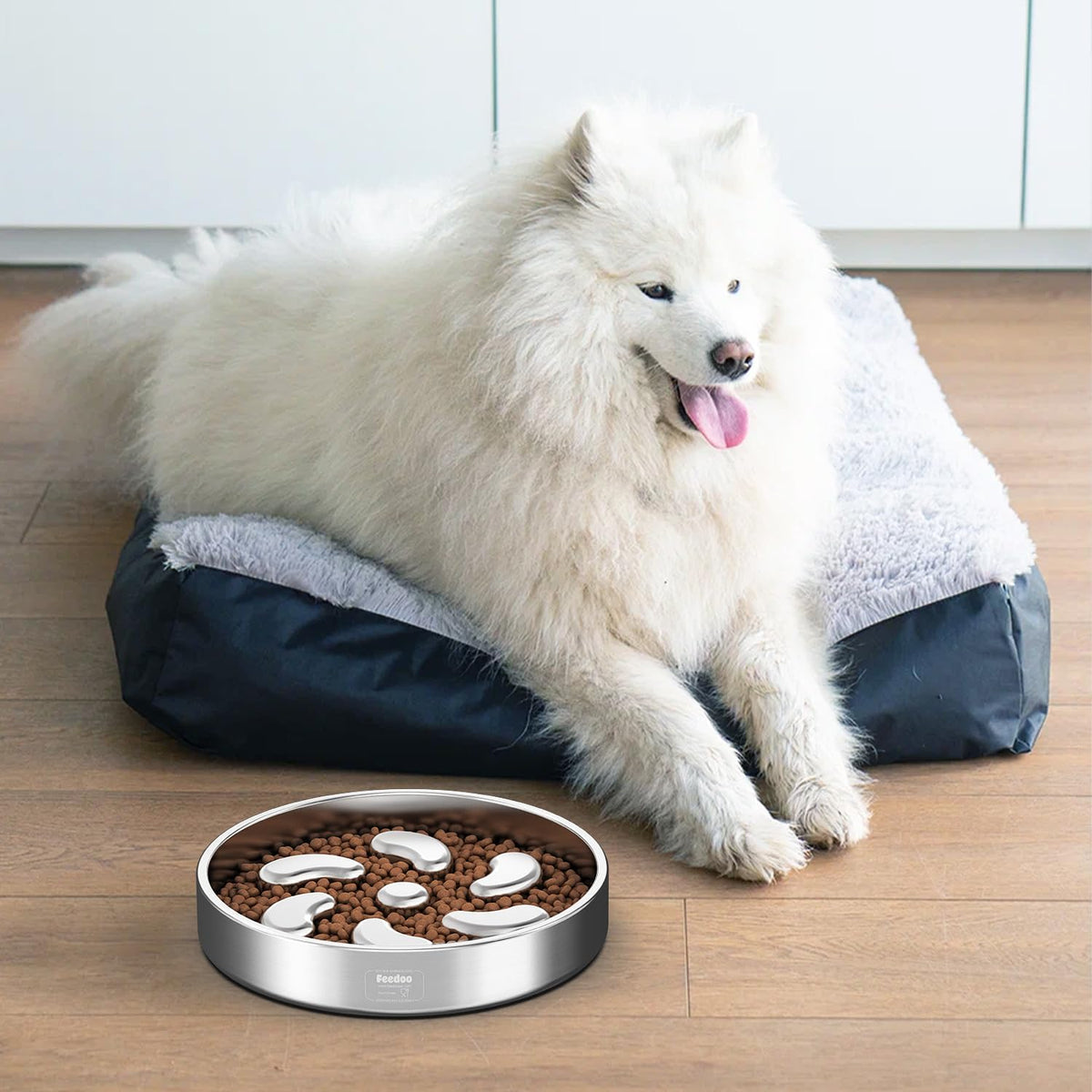 Slow Feeder Dog Bowl-1Cup for Small Puppy, Double-Layer 304 Stainless Steel Puzzle Bowl, Anti-Choking for Fast Eaters, Heavy-Duty Non-Slip Base, Dishwasher Safe