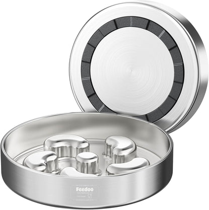 Slow Feeder Dog Bowl-1Cup for Small Puppy, Double-Layer 304 Stainless Steel Puzzle Bowl, Anti-Choking for Fast Eaters, Heavy-Duty Non-Slip Base, Dishwasher Safe