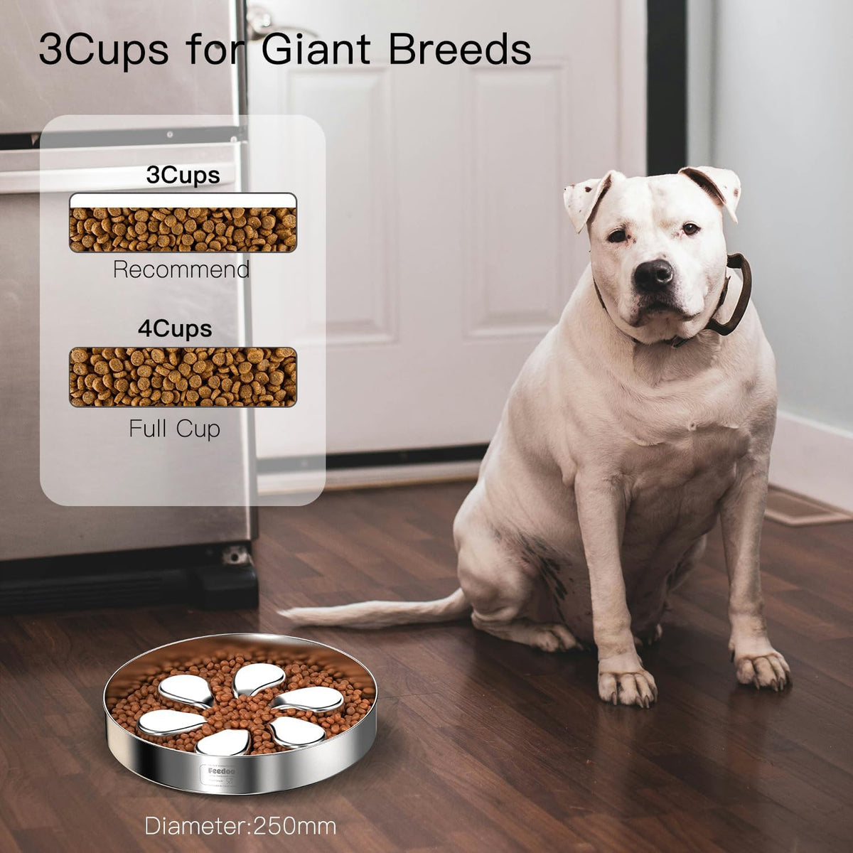 Slow Feeder Dog Bowl-1Cup for Small Puppy, Double-Layer 304 Stainless Steel Puzzle Bowl, Anti-Choking for Fast Eaters, Heavy-Duty Non-Slip Base, Dishwasher Safe
