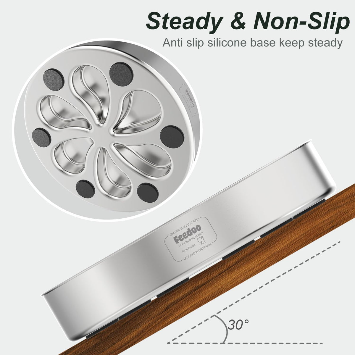 Slow Feeder Dog Bowl-1Cup for Small Puppy, Double-Layer 304 Stainless Steel Puzzle Bowl, Anti-Choking for Fast Eaters, Heavy-Duty Non-Slip Base, Dishwasher Safe