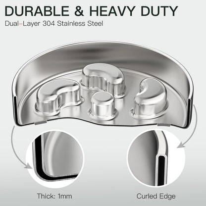 Slow Feeder Dog Bowl-1Cup for Small Puppy, Double-Layer 304 Stainless Steel Puzzle Bowl, Anti-Choking for Fast Eaters, Heavy-Duty Non-Slip Base, Dishwasher Safe