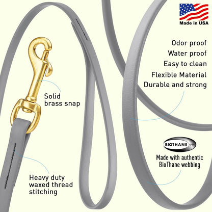 Biothane Working Lead for Dogs 6ft Black - Colors B