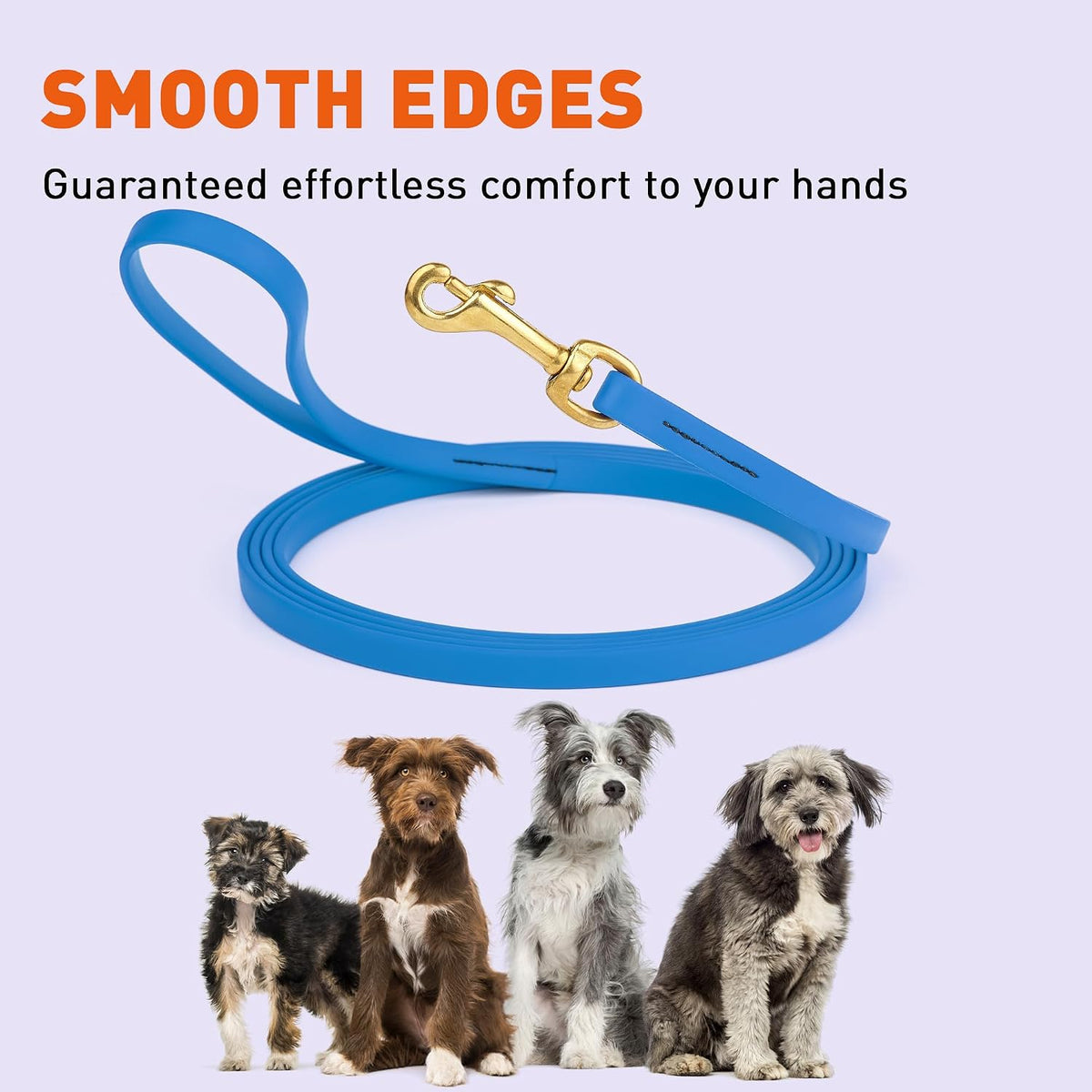 Biothane Working Lead for Dogs 6ft Black - Colors B