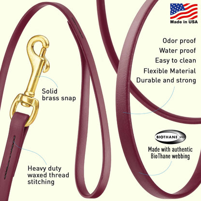 Biothane Working Lead for Dogs 6ft Black - Colors B
