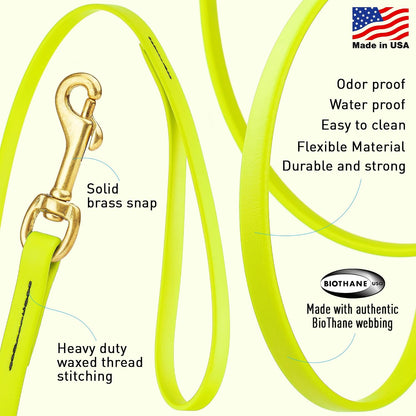 Biothane Working Lead for Dogs 6ft Black - Colors B