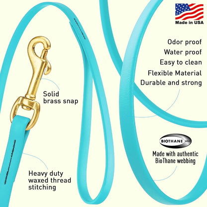 Biothane Working Lead for Dogs 6ft Black - Colors B