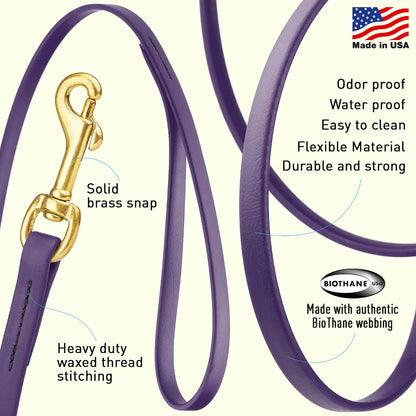 Biothane Working Lead for Dogs 6ft Black - Colors B