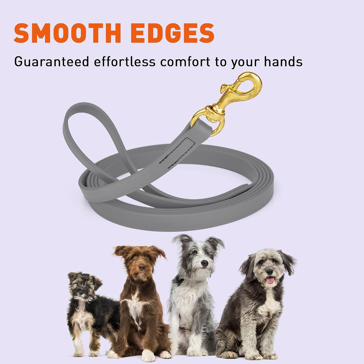 Biothane Working Lead for Dogs 6ft Black - Colors B
