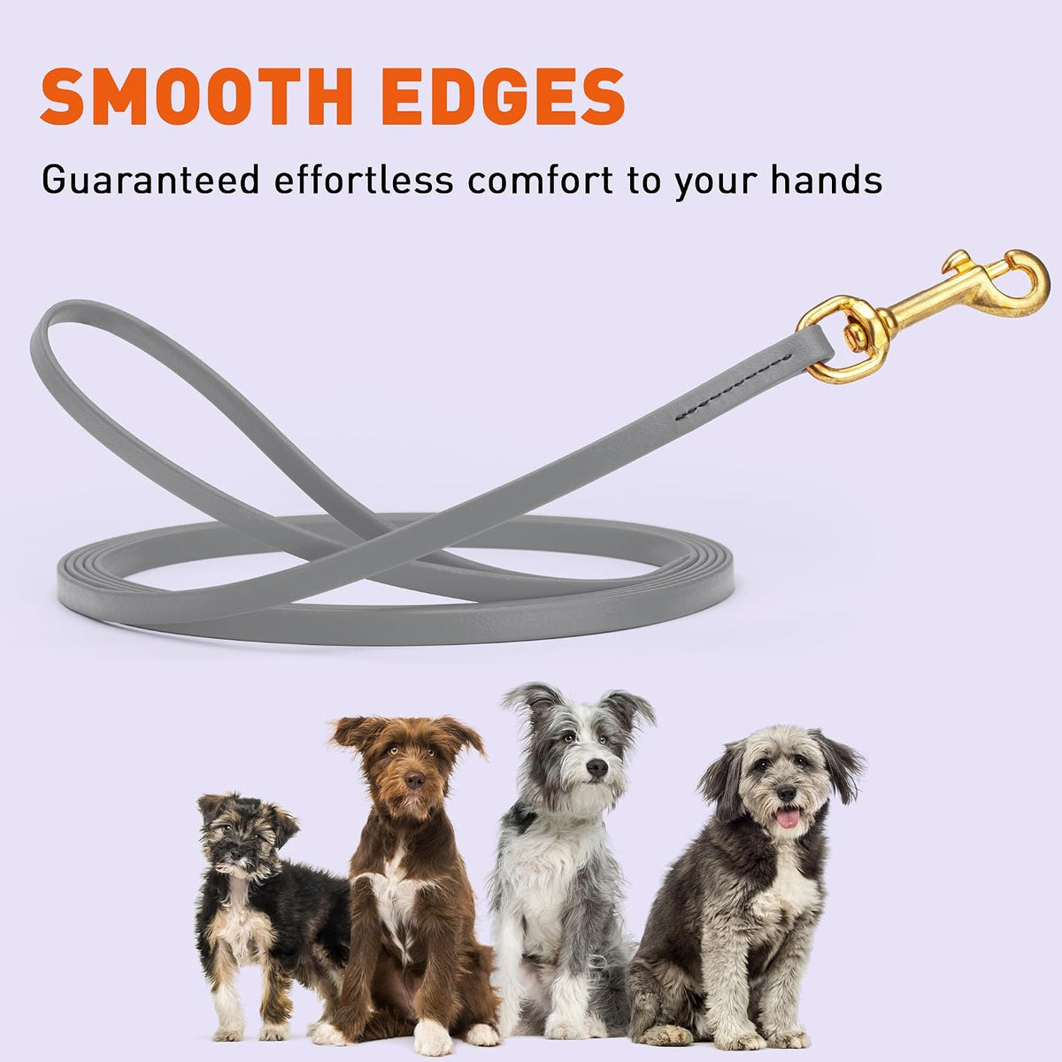 Biothane Working Lead for Dogs 6ft Black - Colors B