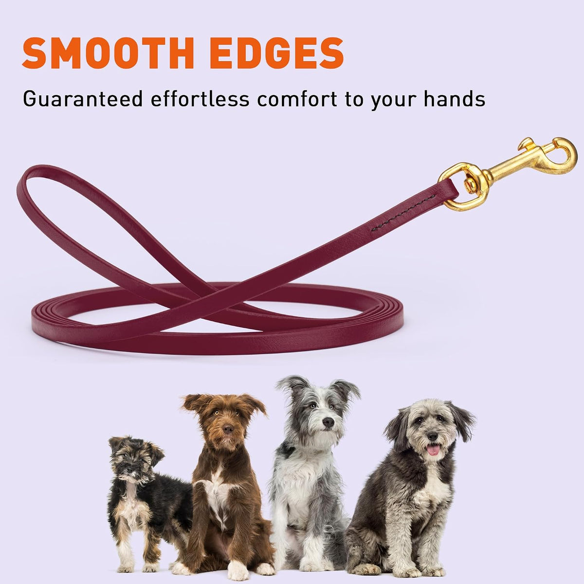 Biothane Working Lead for Dogs 6ft Black - Colors B