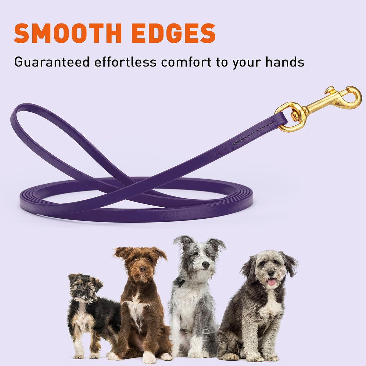 Biothane Working Lead for Dogs 6ft Black - Colors B