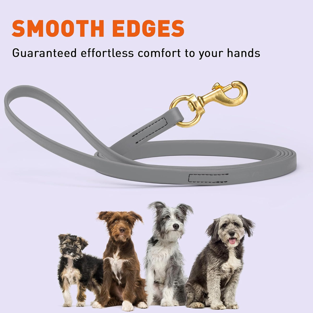 Biothane Working Lead for Dogs 6ft Black - Colors B